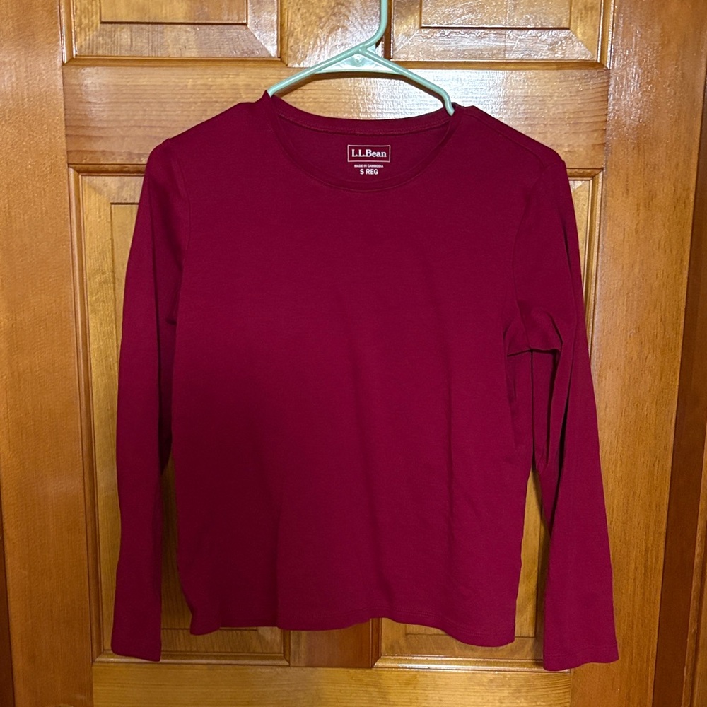 L.L. Bean Burgundy Long Sleeve Top